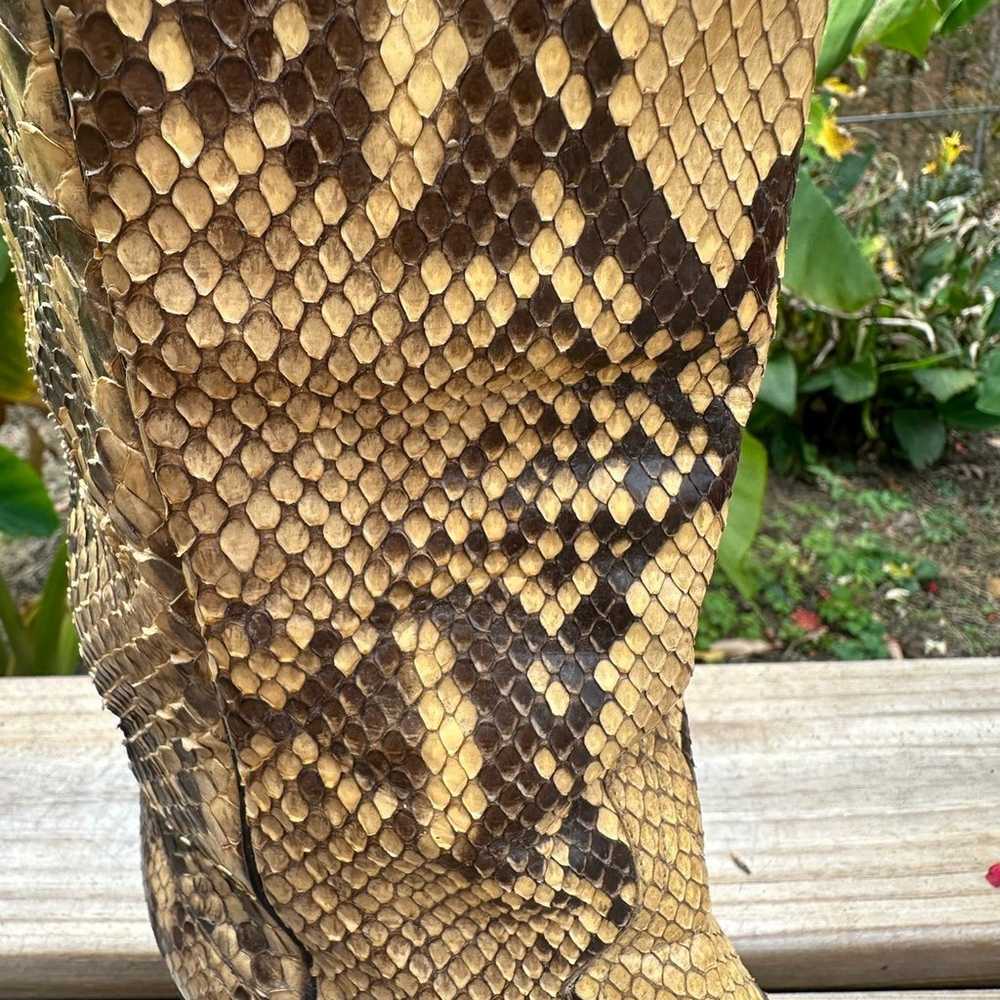 Vintage Authentic Larry Mahan Python Snake Skin B… - image 4