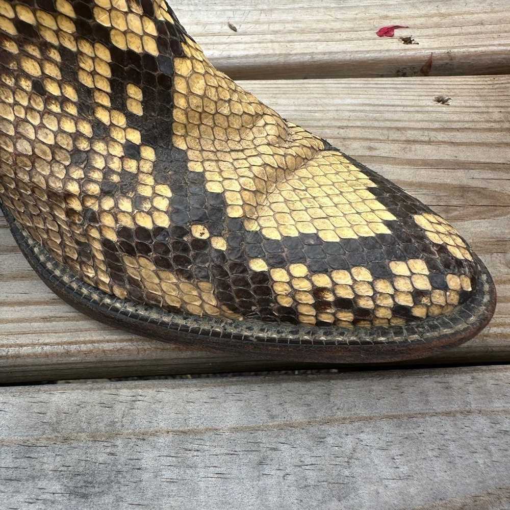 Vintage Authentic Larry Mahan Python Snake Skin B… - image 5