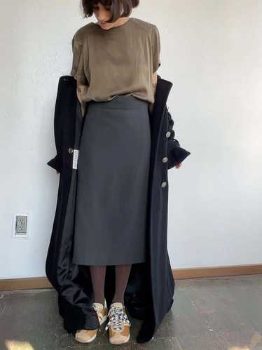 A-line Wool Skirt - Dark Gray