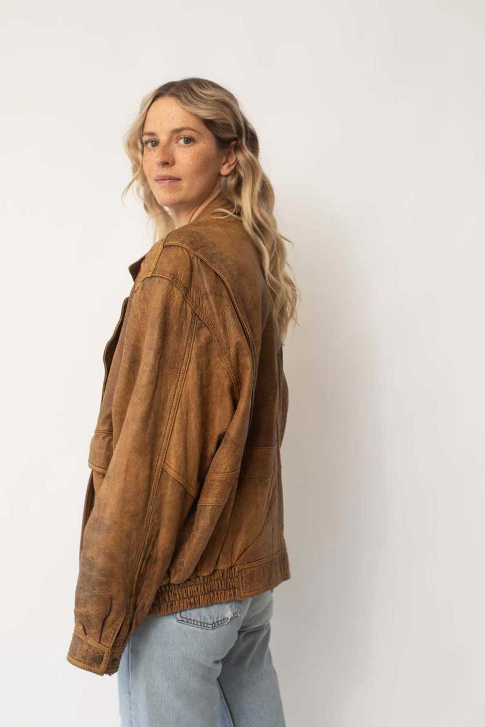 Leather Bomber - Brown - image 3