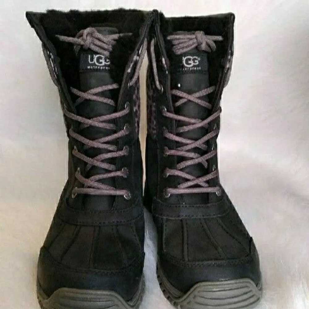 UGG ADIRONDACK II WATERPROOF LEATHER BLACK BOOTS … - image 8