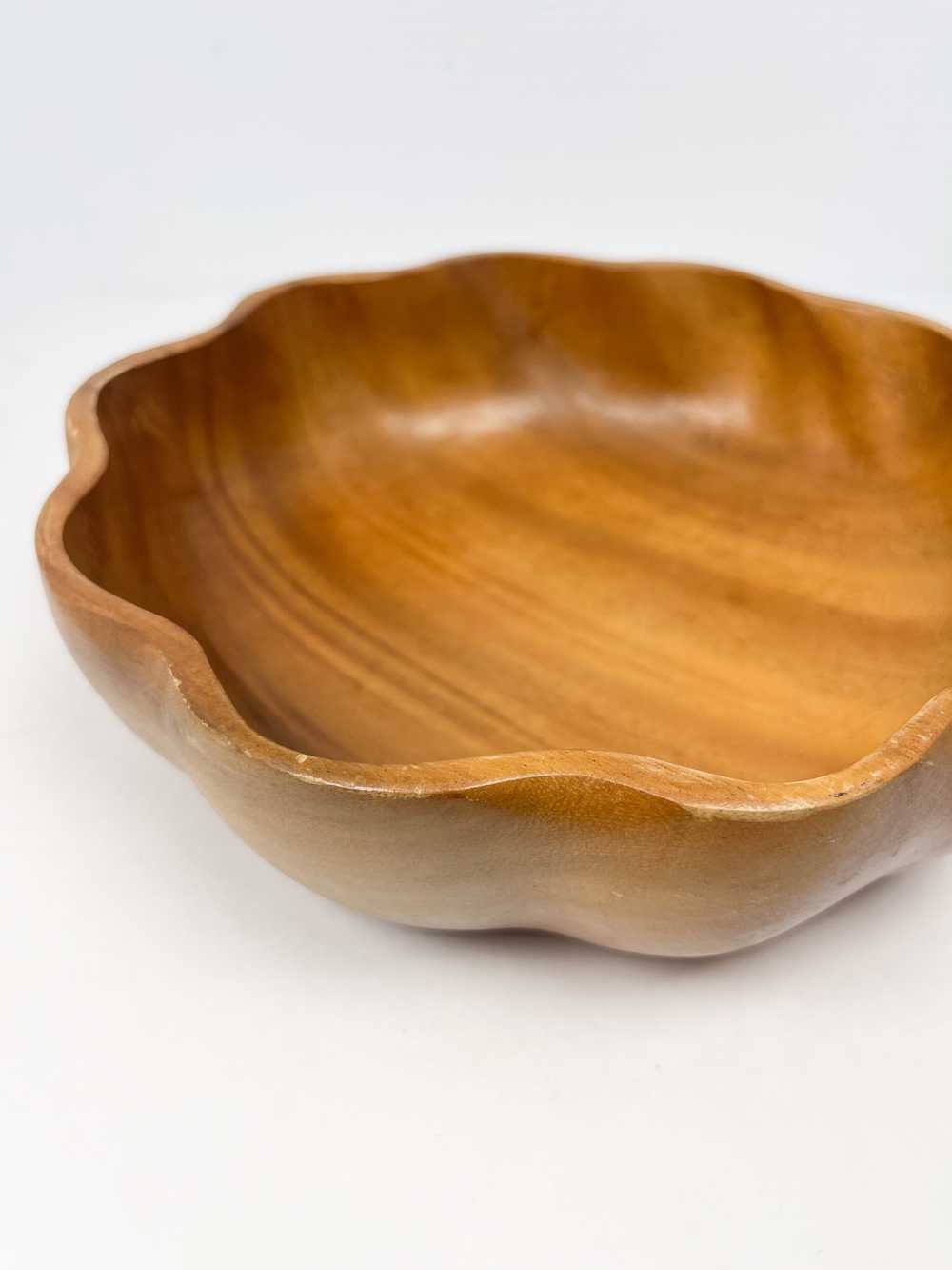 Hand made scalloped vintage woodenware bowl set - image 5