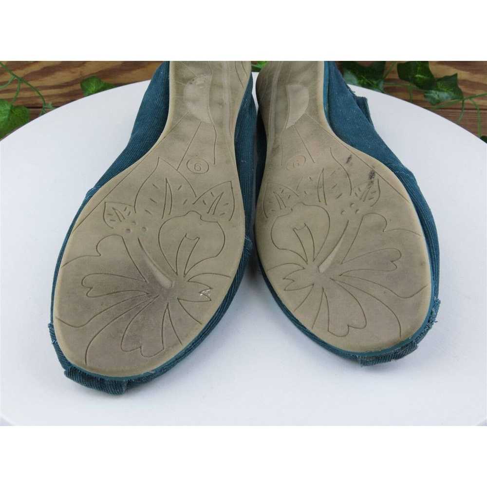 Faded Glory Size 9 Flat Shoes Green Fabric Women M - image 10