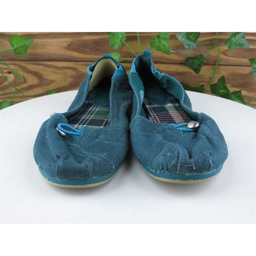 Faded Glory Size 9 Flat Shoes Green Fabric Women M - image 2