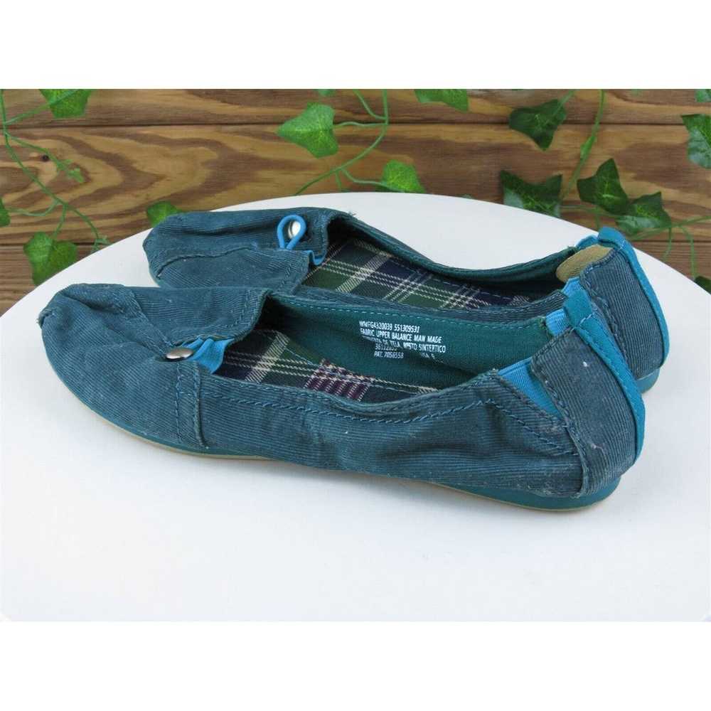 Faded Glory Size 9 Flat Shoes Green Fabric Women M - image 8