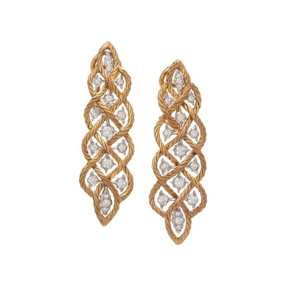 BUCCELLATI, BICOLOR GOLD AND DIAMOND EARRINGS - image 1