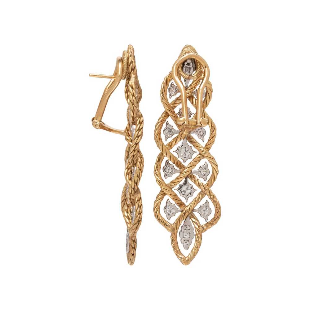 BUCCELLATI, BICOLOR GOLD AND DIAMOND EARRINGS - image 2