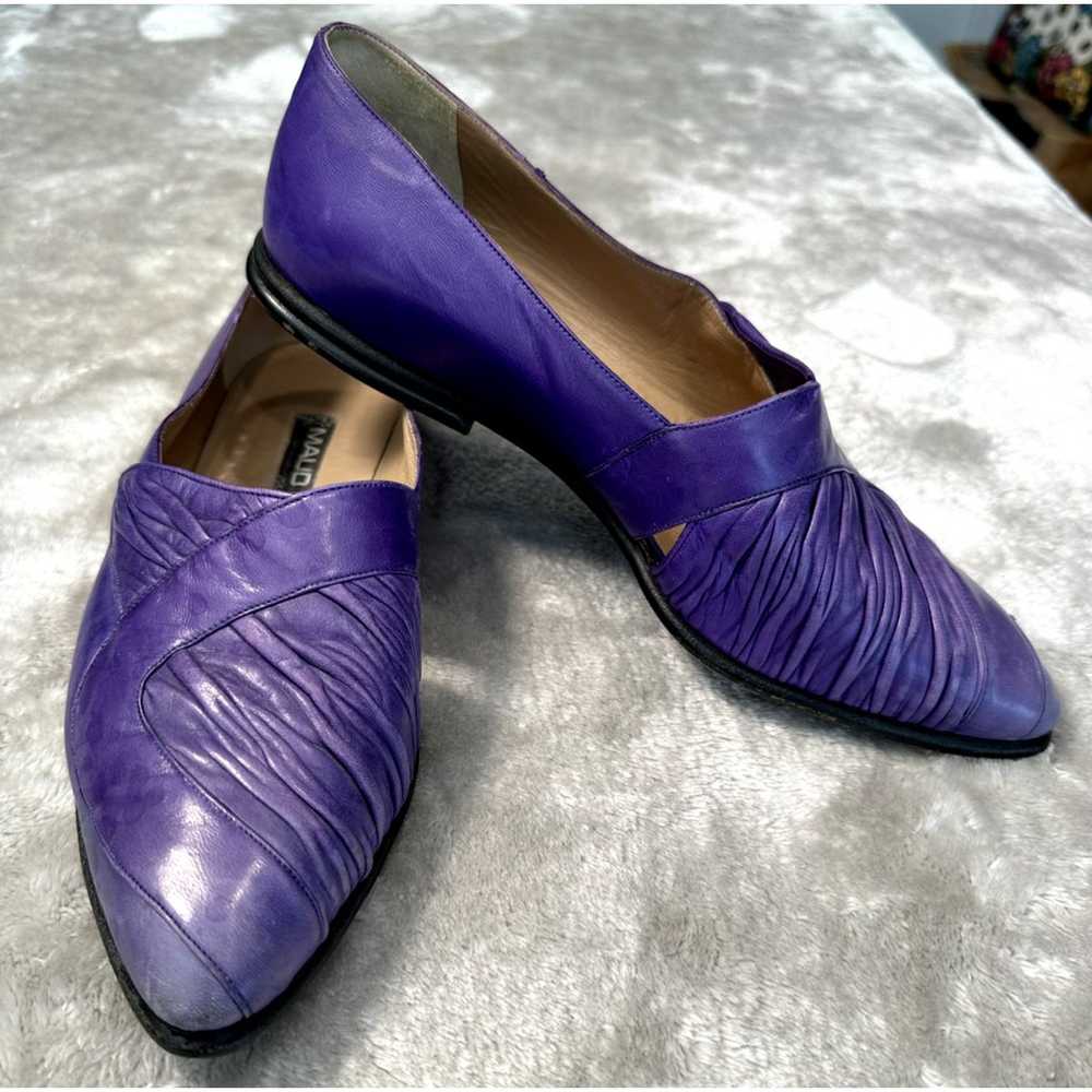 Maud Frizon Paris Vintage Purple Leather Pointed … - image 1