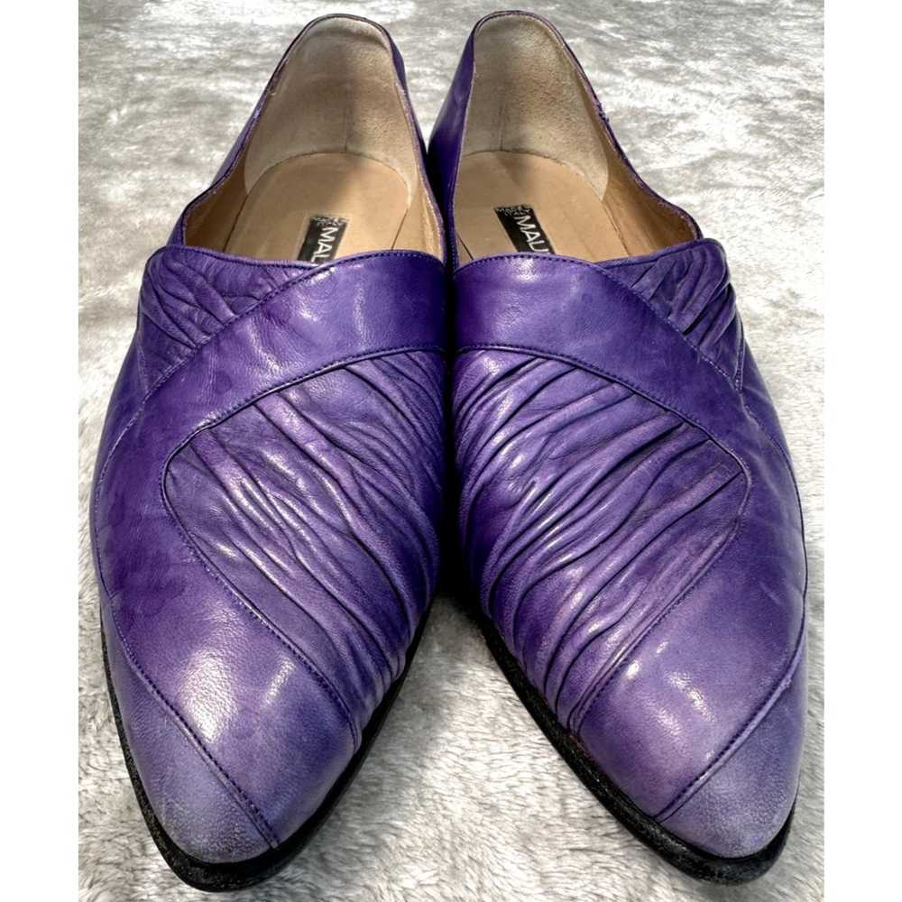 Maud Frizon Paris Vintage Purple Leather Pointed … - image 2