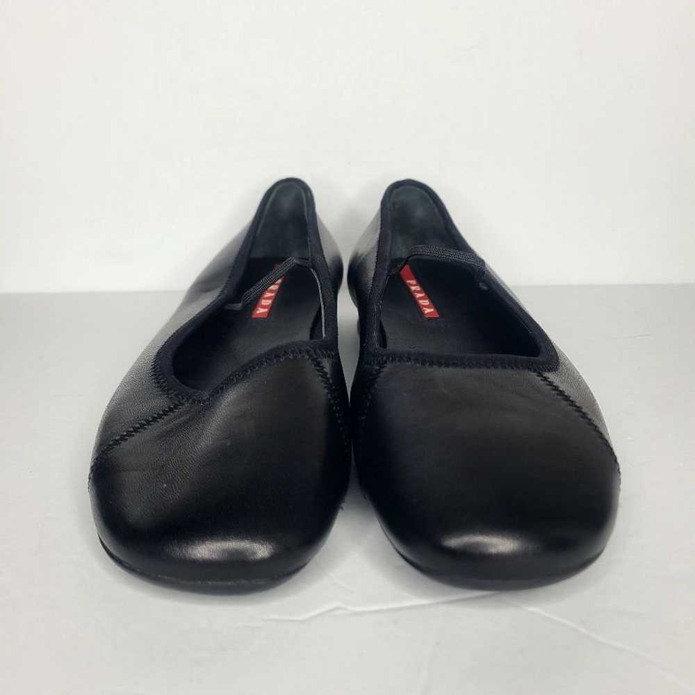 Vintage Prada Sport Black Leather Ballet Flats Si… - image 5