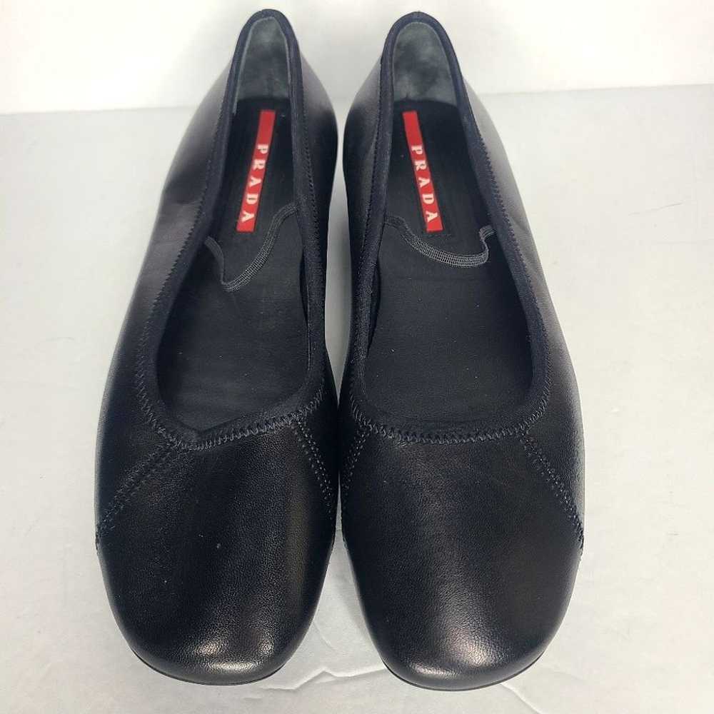 Vintage Prada Sport Black Leather Ballet Flats Si… - image 6