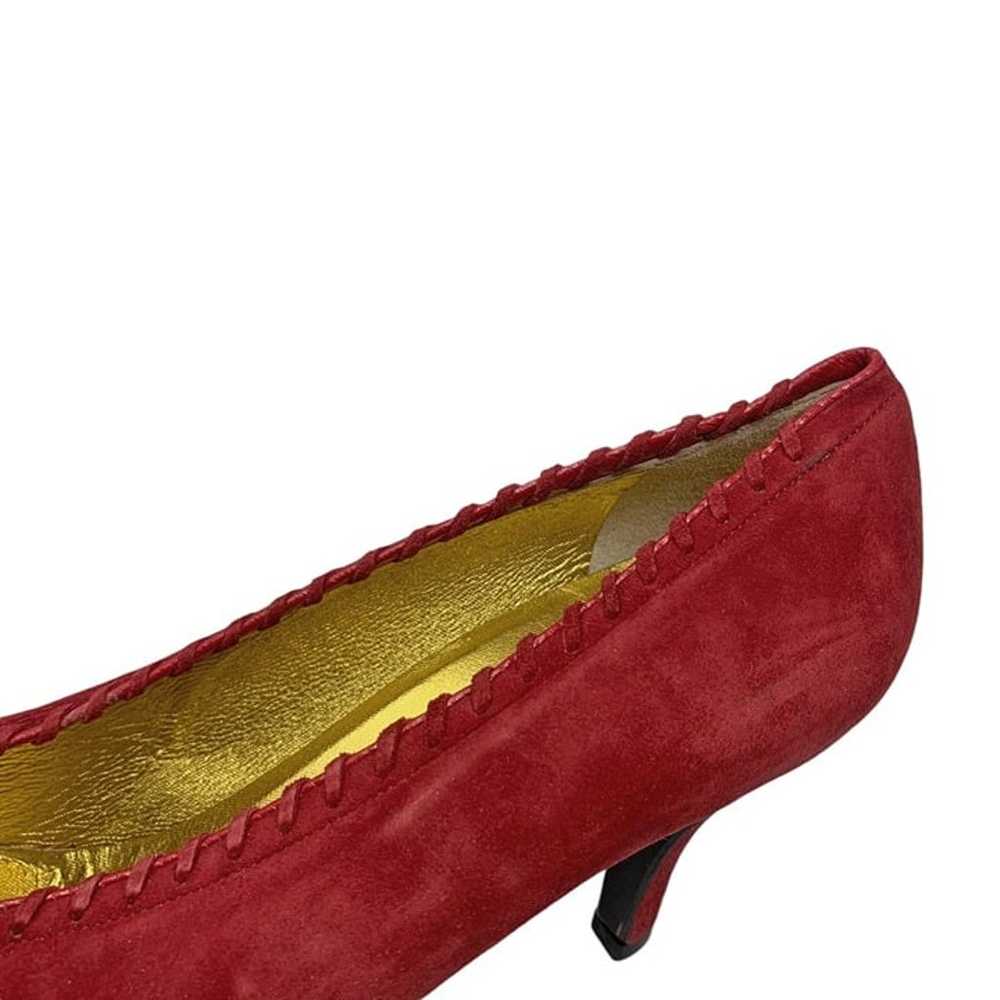 Vintage 80s Anne Klein Dark Red Suede Whipstitch … - image 7