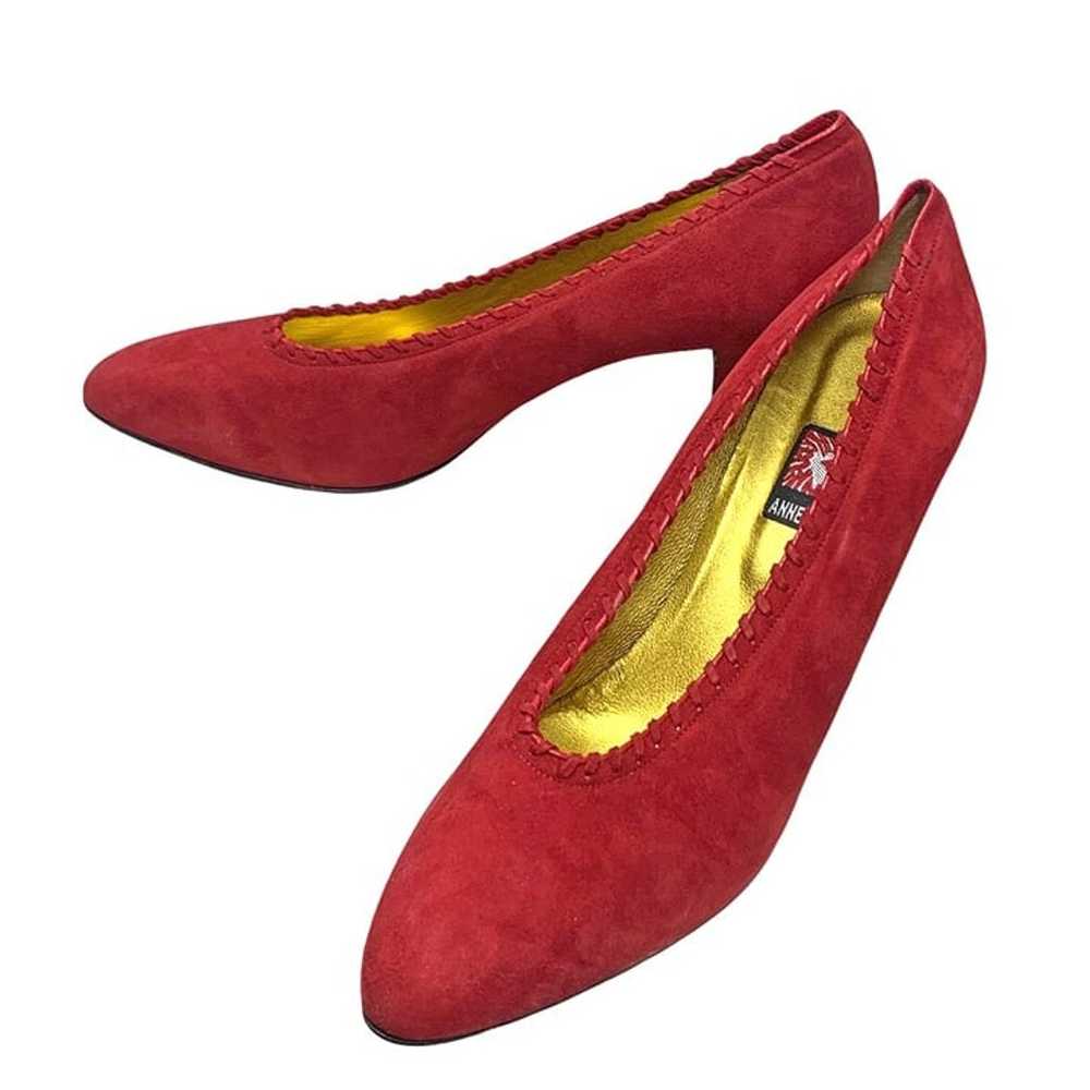 Vintage 80s Anne Klein Dark Red Suede Whipstitch … - image 8