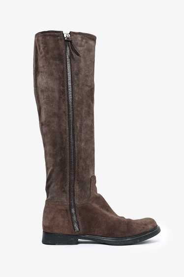 Miu Miu Brown Suede Knee High Boots Size 40.5 - image 1