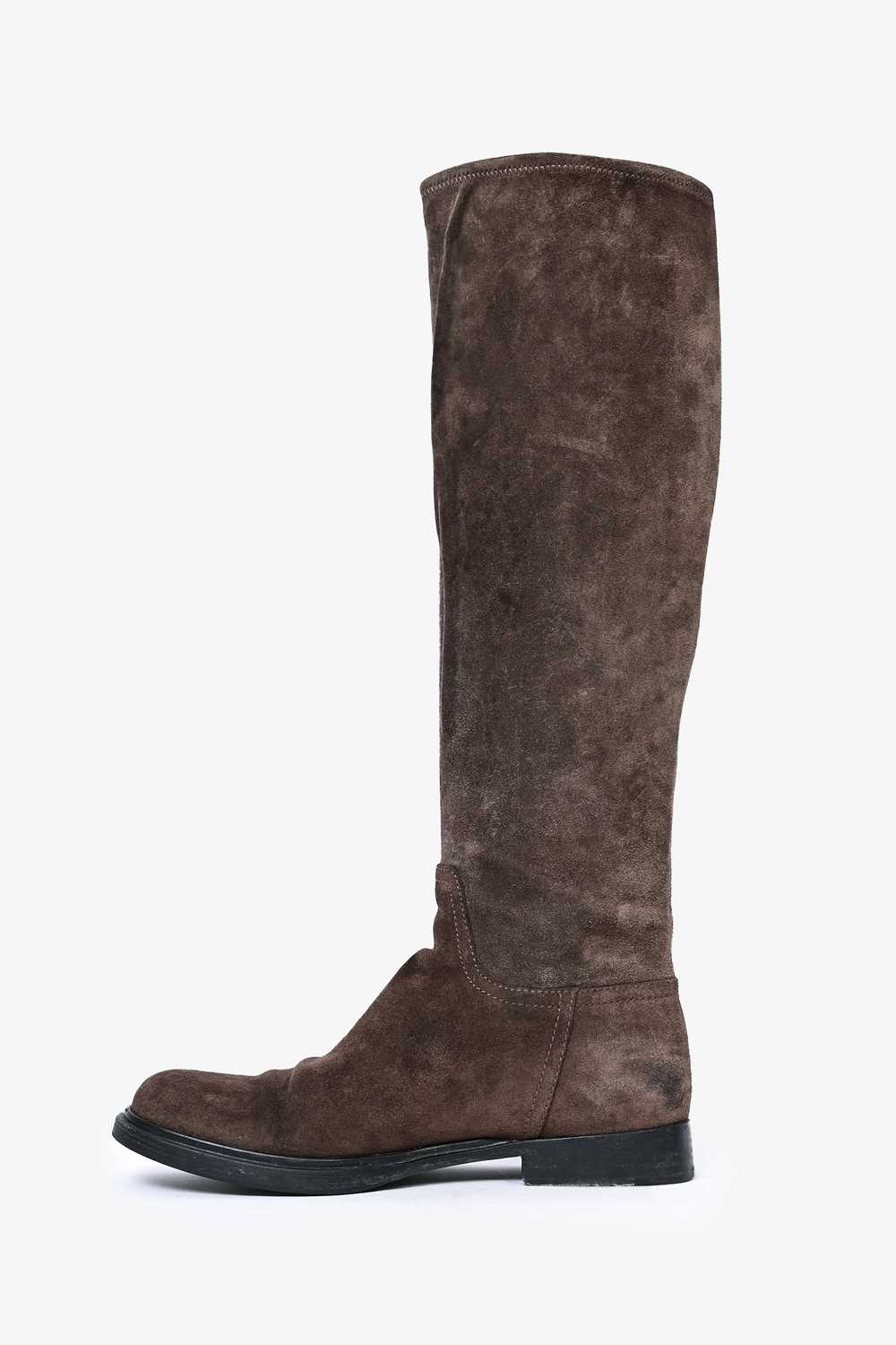 Miu Miu Brown Suede Knee High Boots Size 40.5 - image 4