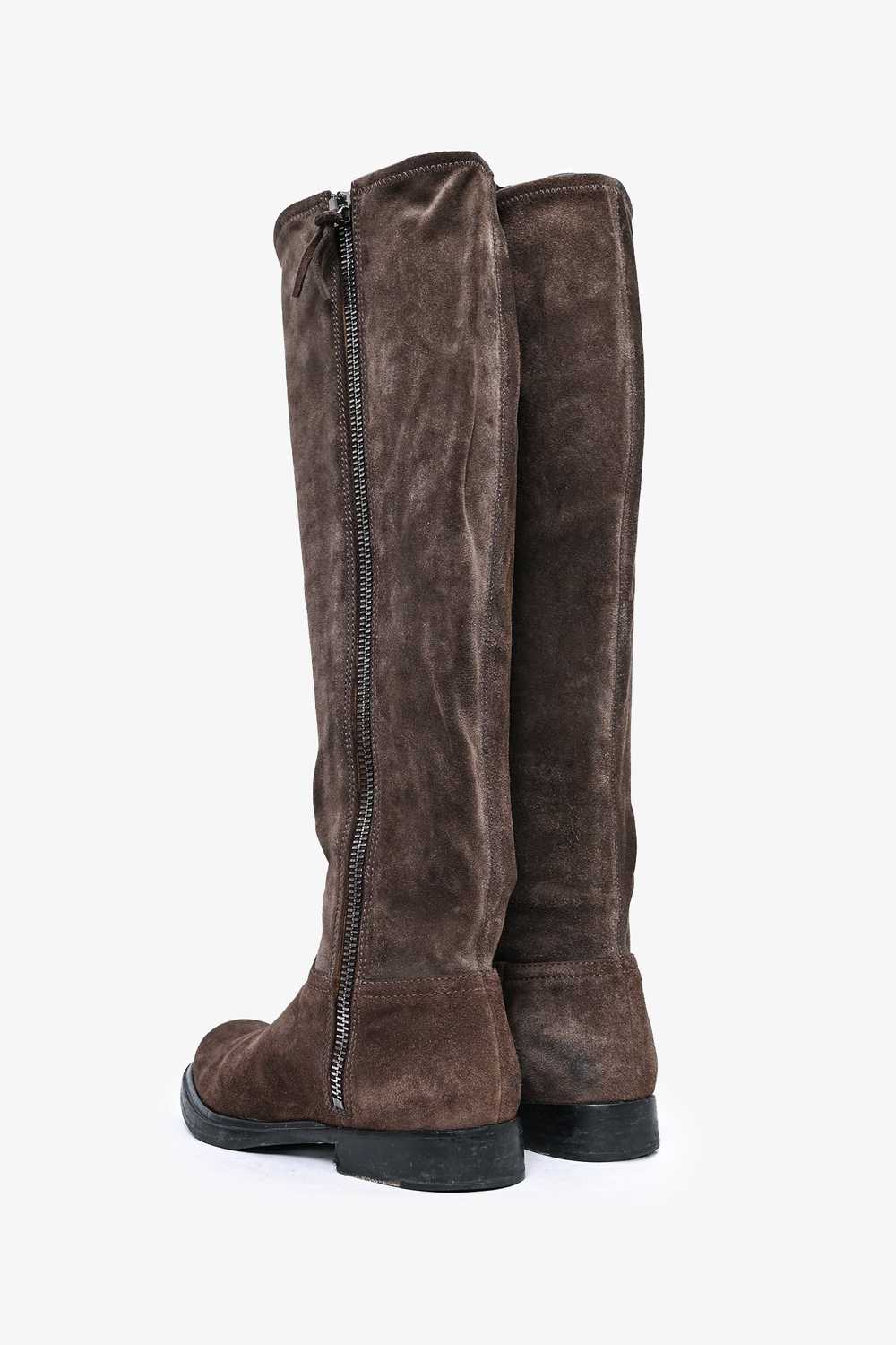 Miu Miu Brown Suede Knee High Boots Size 40.5 - image 5