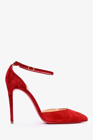 Christian Louboutin Red Velvet 'Uptown 100' Ankle 