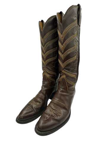 Tony Lama, Brown Leather Cowboy Boots 1980s