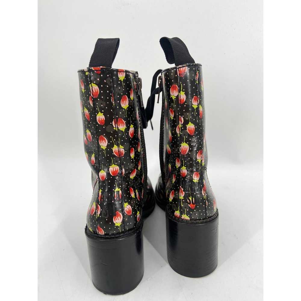 ANNA SUI Floral Leather Printed Lace Up Combat Bo… - image 6