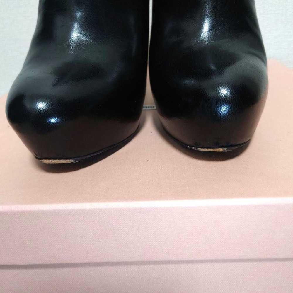 MIUMIU Glitter Short Boots Black 37 1/2 Excellent… - image 10