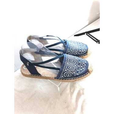 White Mountain Denim HIGHLAND Espadrilles Silver … - image 1