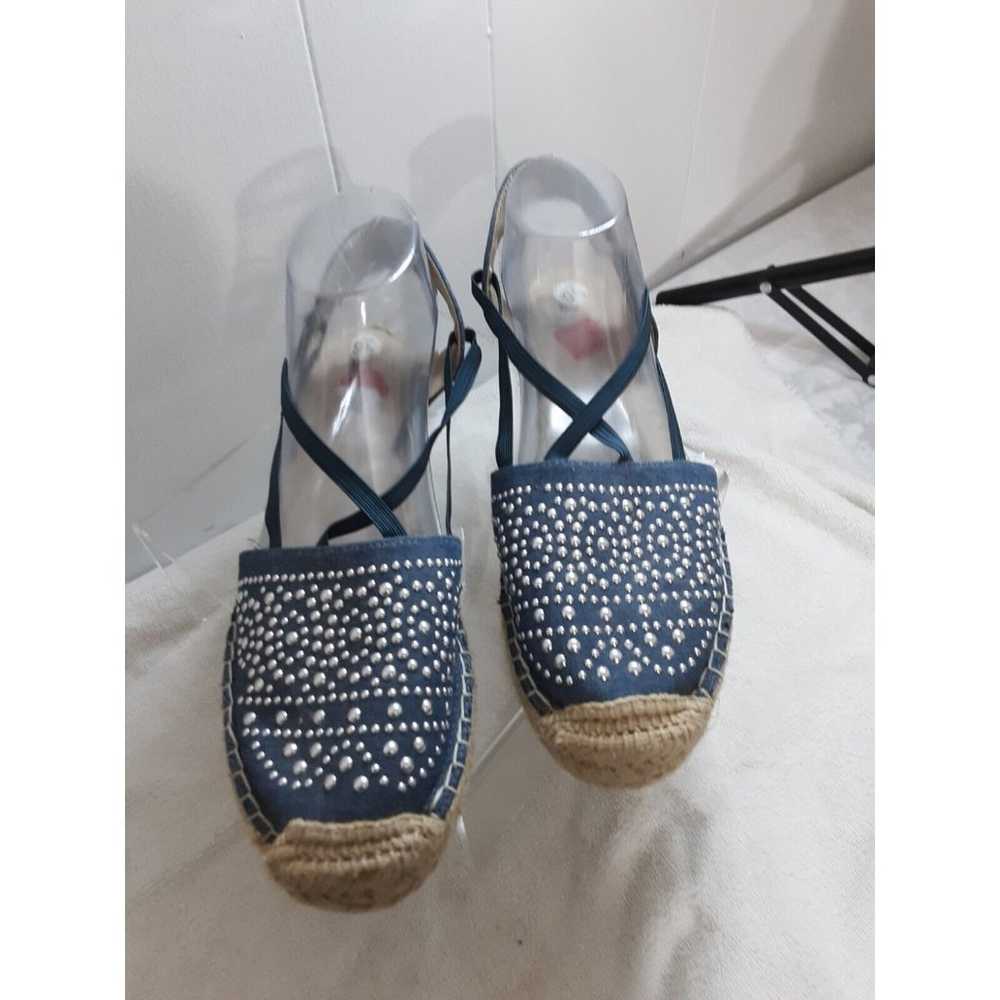 White Mountain Denim HIGHLAND Espadrilles Silver … - image 2