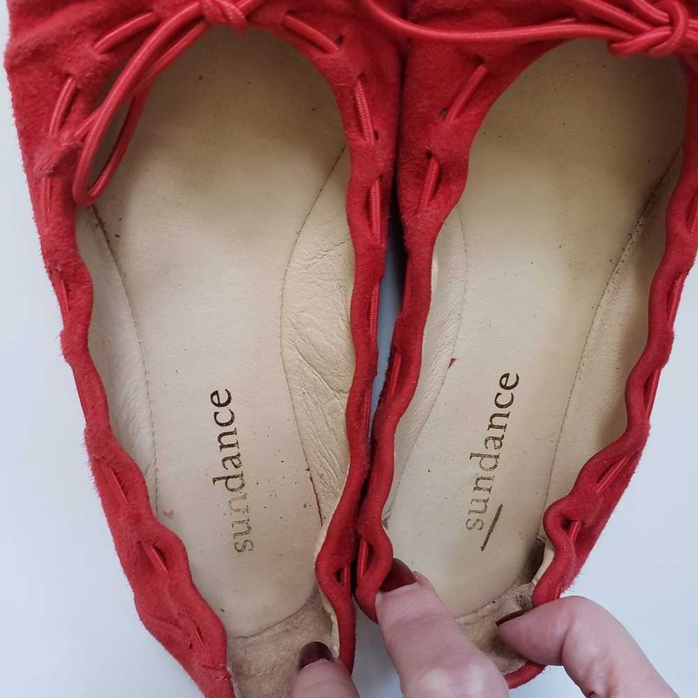 $120 Sundance Red Suede Ballet Flats - image 2