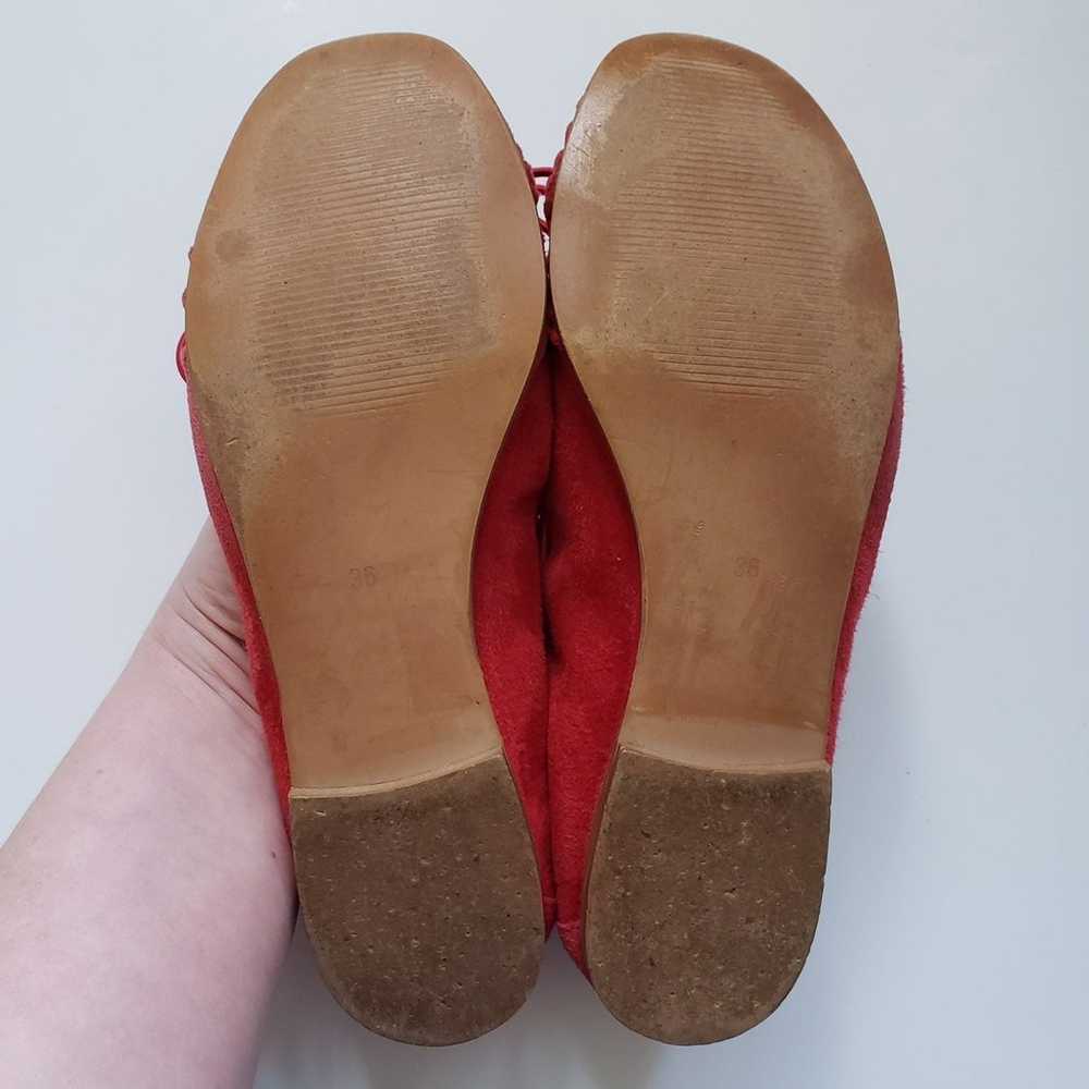 $120 Sundance Red Suede Ballet Flats - image 5