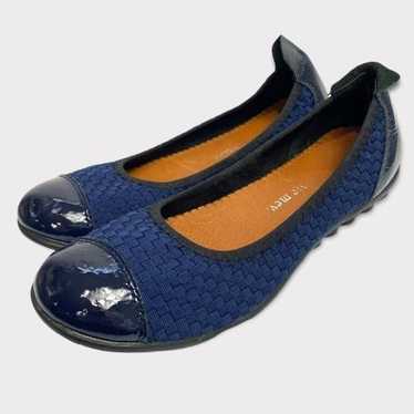 Bernie Mev Woven navy blue flats