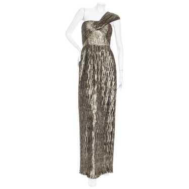 2010 Bronze Plisse One-Shoulder Gown - image 1