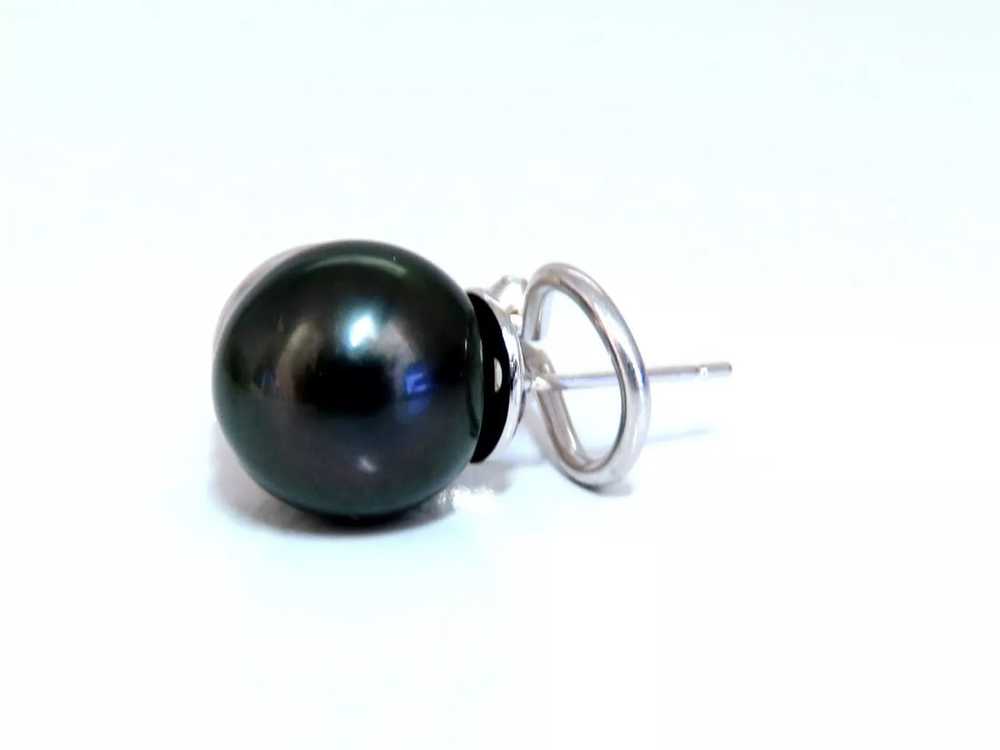 11mm natural tahitian pearl & .50ct diamonds rais… - image 4