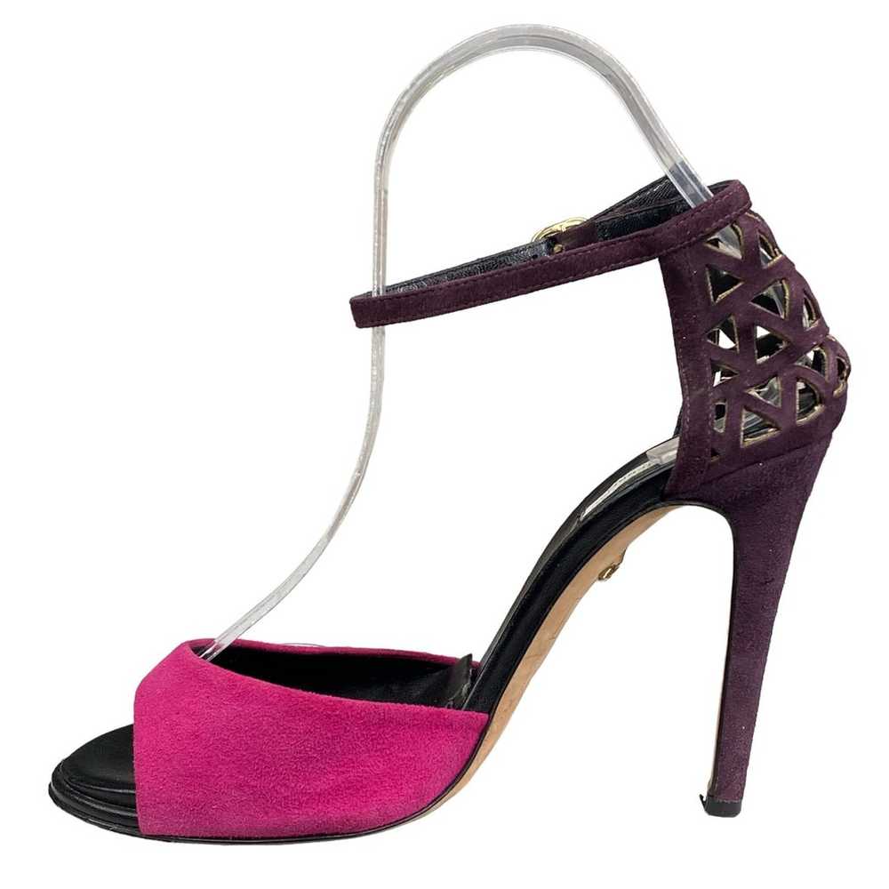 Diane Van Furstenburg Pink Purple Suede Open Toe … - image 2