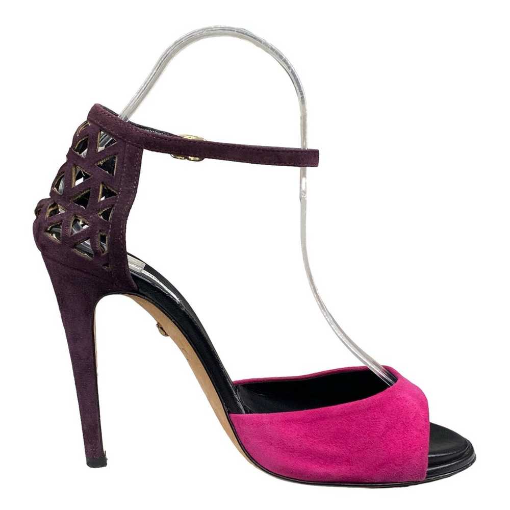 Diane Van Furstenburg Pink Purple Suede Open Toe … - image 4