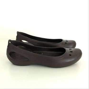 Crocs Kadee Dark Brown Round Toe Flats Women's 10 - image 1