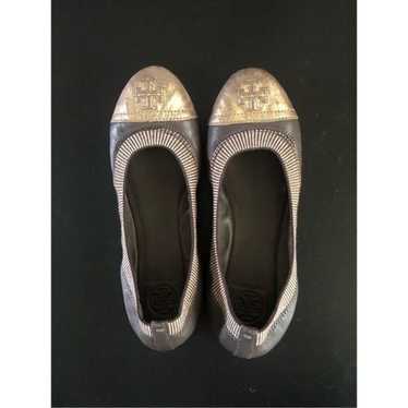 Tory Burch Gabby Gunmetal Platinum Ballet FlatsSi… - image 1