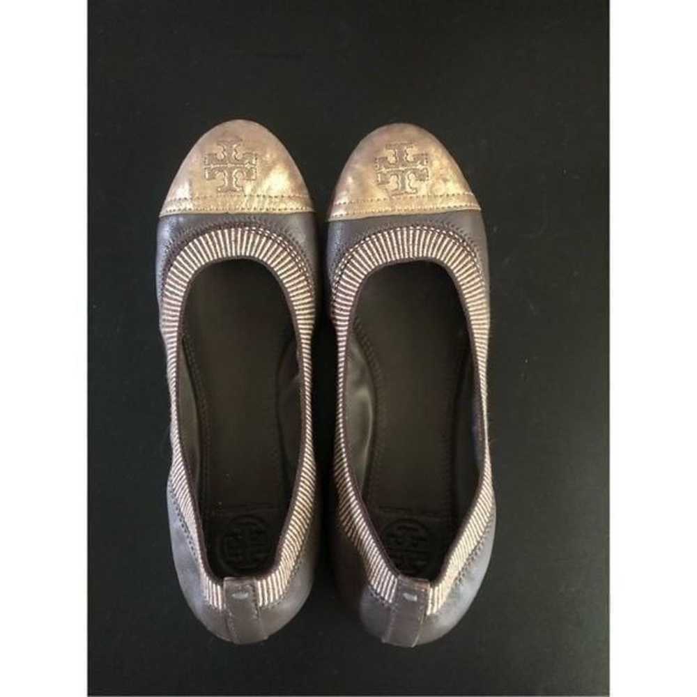 Tory Burch Gabby Gunmetal Platinum Ballet FlatsSi… - image 6