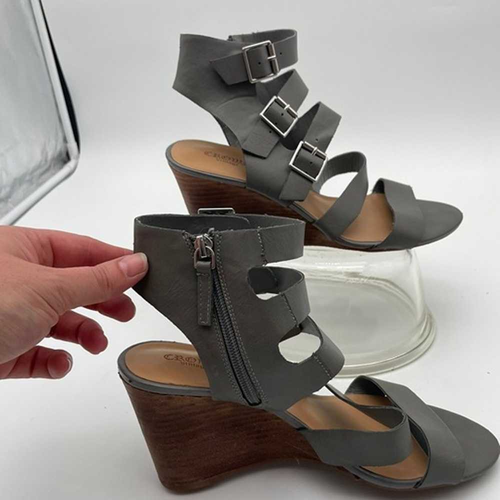 Crown Vintage Serena Gray Strappy Gladiator Wedge… - image 2