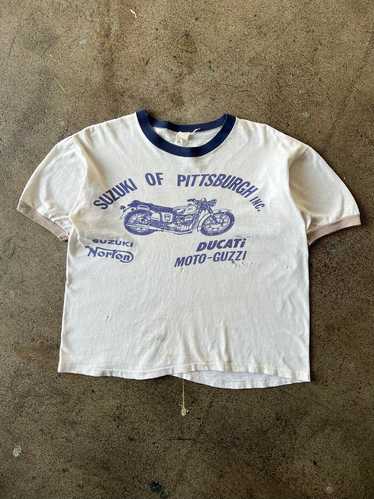 1960s Suzuki of Pittsburgh Three Tone Ringer Tee - image 1