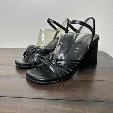 Vintage 90s 1990s 2000s y2k square toe sandals sh… - image 1