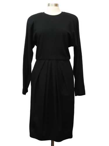 1980's Gillian Totally 80s Black Wool Dress