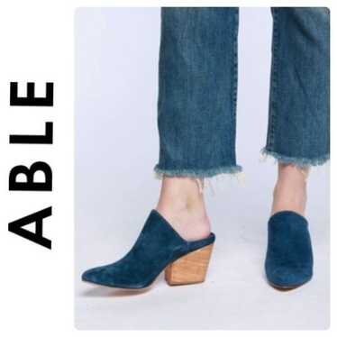 Able (Local + Global) Rojas Blue Suede Mule - 9.5 - image 1