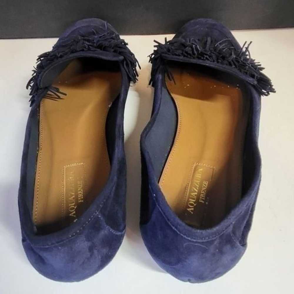 Aquazurra Firenze Navy Blue Suede Shoes - image 9