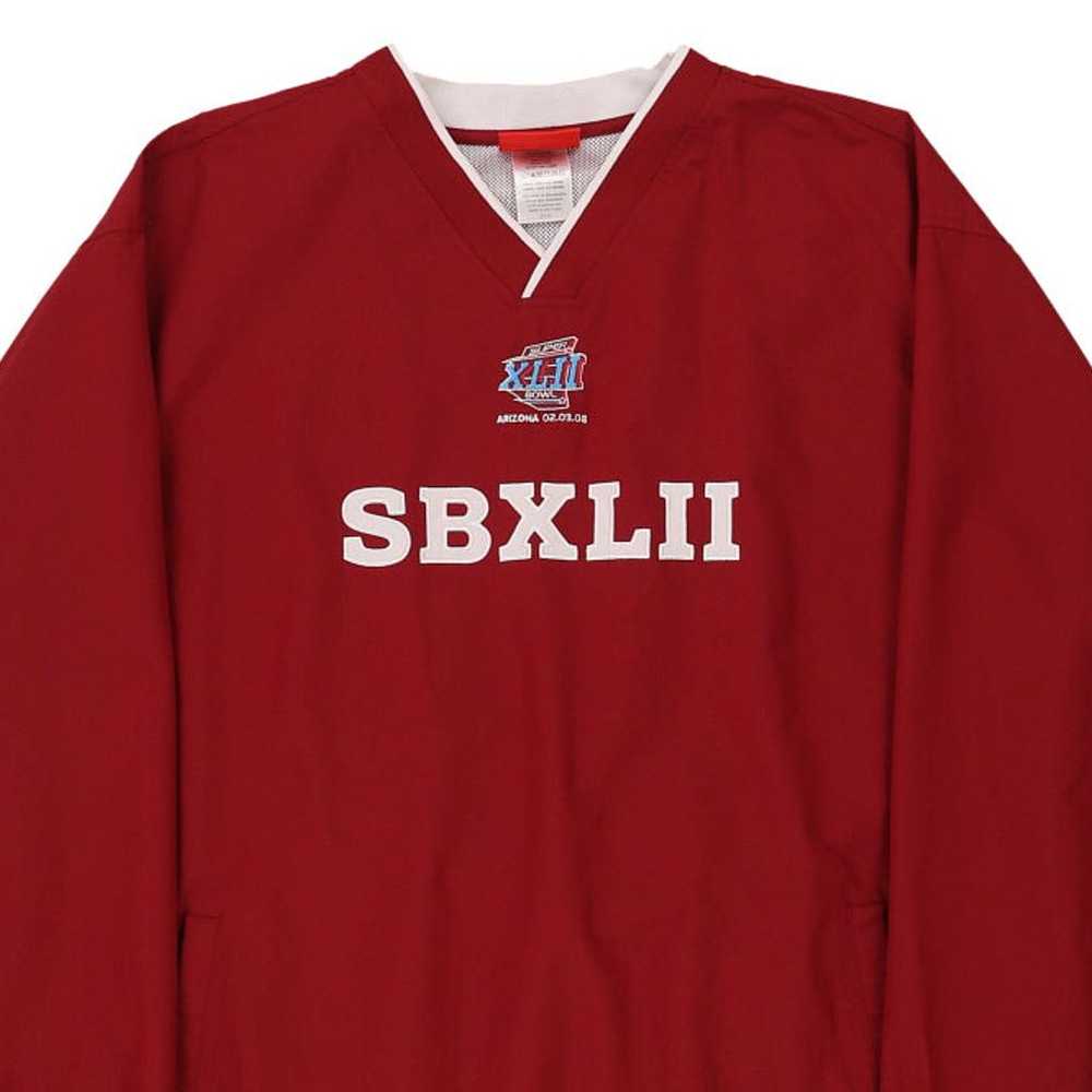 Superbowl XLII Nfl Windbreaker - XL Red Polyester - image 3