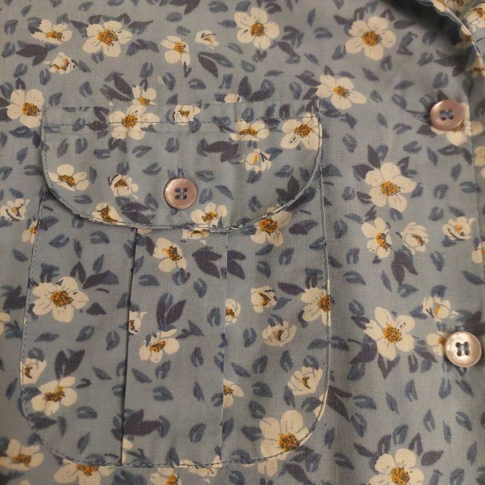 Vintage Blue White Ditsy Floral Daisy Print Short… - image 3