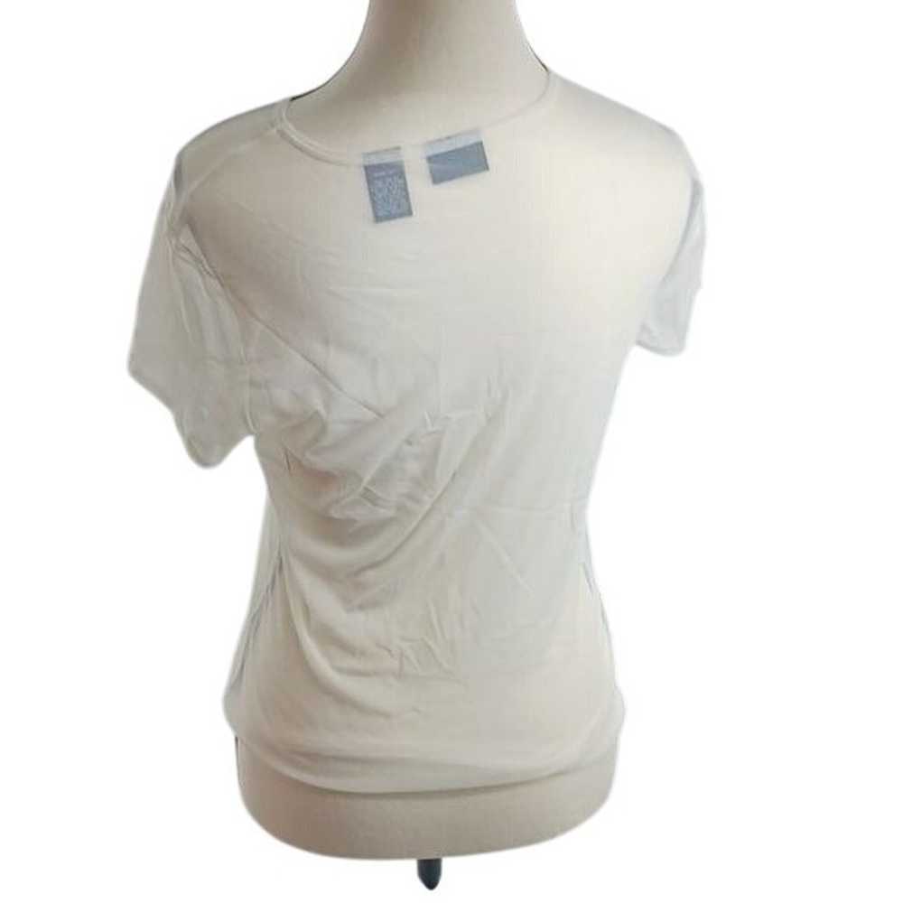 New York & Company T Shirt Y2K Sheer Mesh Floral … - image 5