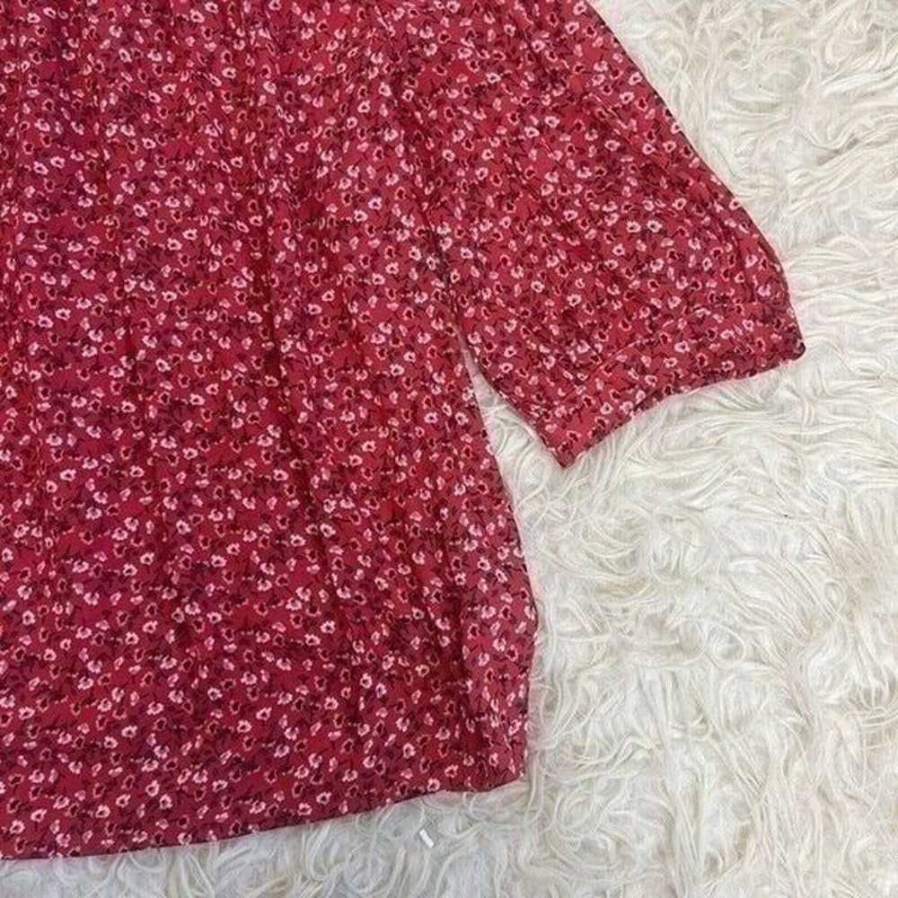 GAP Women's Red Floral Print 3/4 Sleeve Boho Off … - image 11