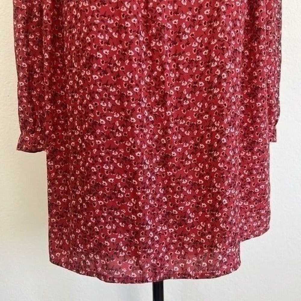 GAP Women's Red Floral Print 3/4 Sleeve Boho Off … - image 12