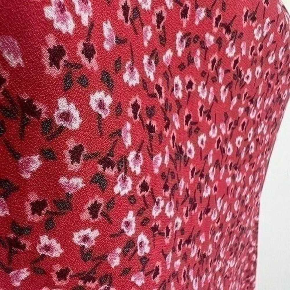 GAP Women's Red Floral Print 3/4 Sleeve Boho Off … - image 4