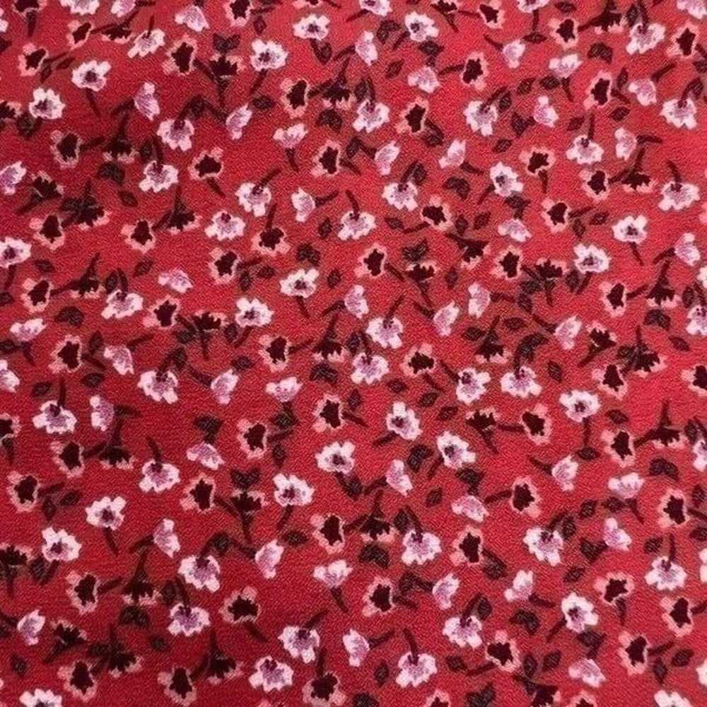 GAP Women's Red Floral Print 3/4 Sleeve Boho Off … - image 9