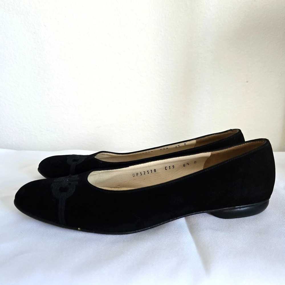 Salvatore Ferragamo Black Velvet Gancini Logo Bal… - image 4